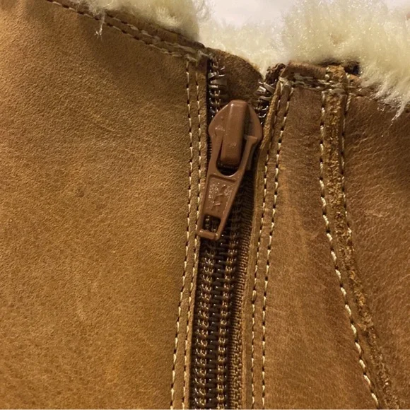 Sofft Tan Nubuck Shearling Trimmed Ankle Boots Size 8.5 - Picture 12 of 16